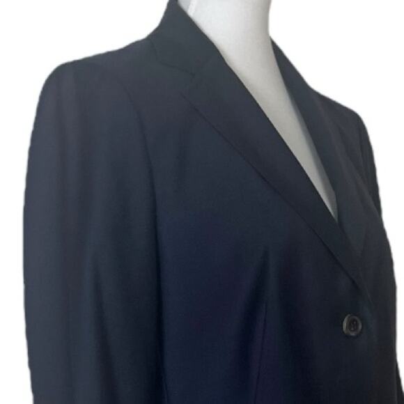 Lands’ End Blazer 2 Button Closure Notch Lapel Wool Blend Blue Women’s Size 12 - Picture 6 of 12